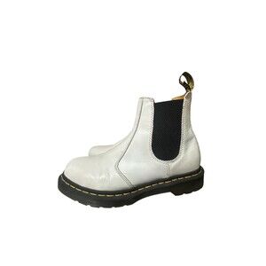Dr. Martens 2976 Quad Platform Chelsea Boot Size L 9 White Leather Distressed
